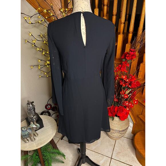 XOXO Women’s Chiffon Fit Flare Zip Black Evening Cocktail Dress Size S - Picture 8 of 13